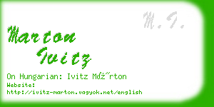 marton ivitz business card